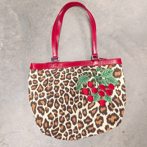 Isabella Fiore Handbags - ISABELLA FIORE Y2K leopard cherry purse bag